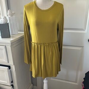 Sign Here Mustard Long Sleeve Mini Dress Size Small
